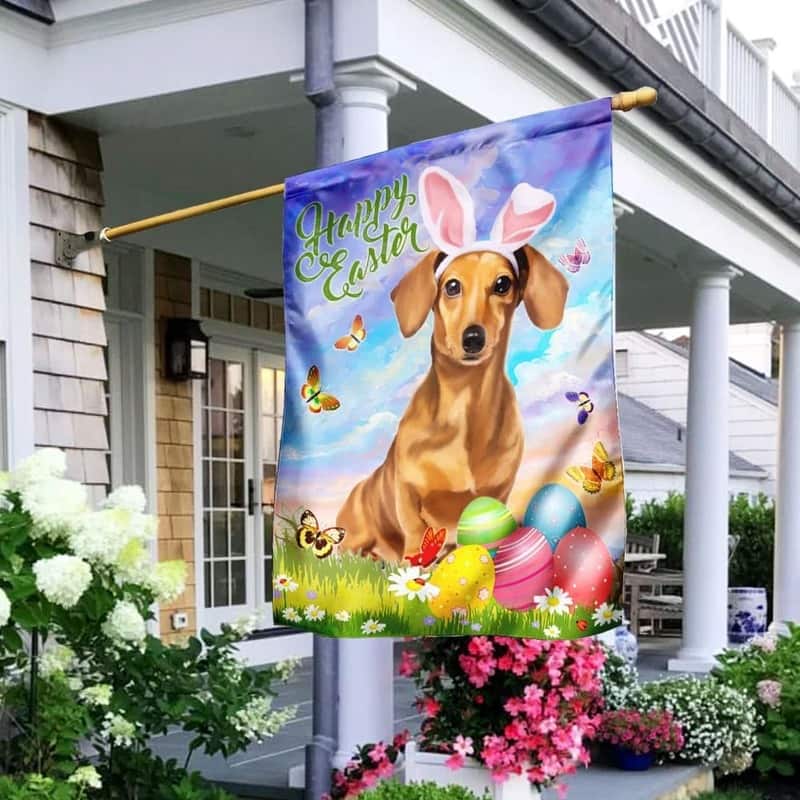 Happy Easter Dachshund Easter Day Garden Flag
