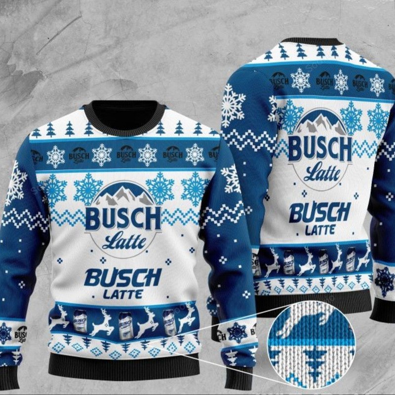 Busch Latte Ugly Christmas Sweater Amazing Gift For Beer Lovers Busch Latte Ugly Christmas Sweater Amazing Gift For Beer Lovers