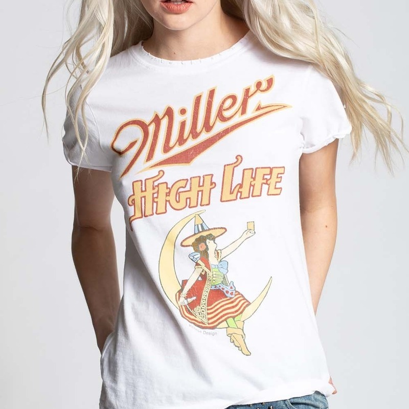 Miller High Life T-Shirt Girl Sitting On The Moon Miller High Life T-Shirt Girl Sitting On The Moon