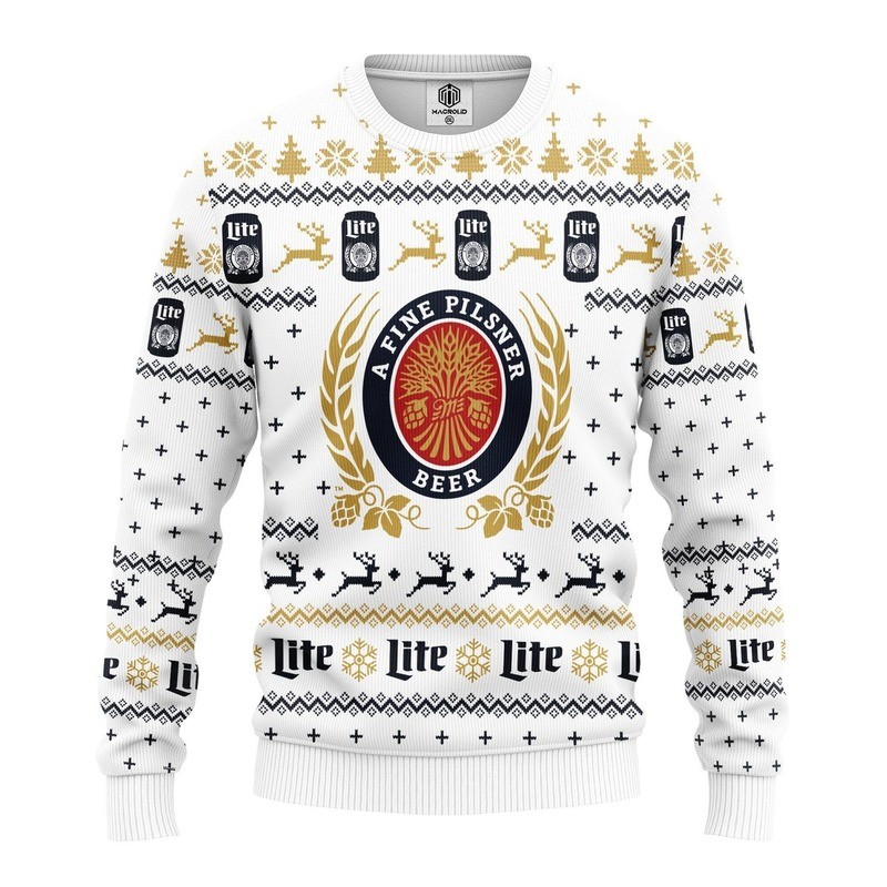 Miller Lite Christmas Ugly Christmas Sweater A Fine Pilsner Beer Miller Lite Christmas Ugly Christmas Sweater A Fine Pilsner Beer