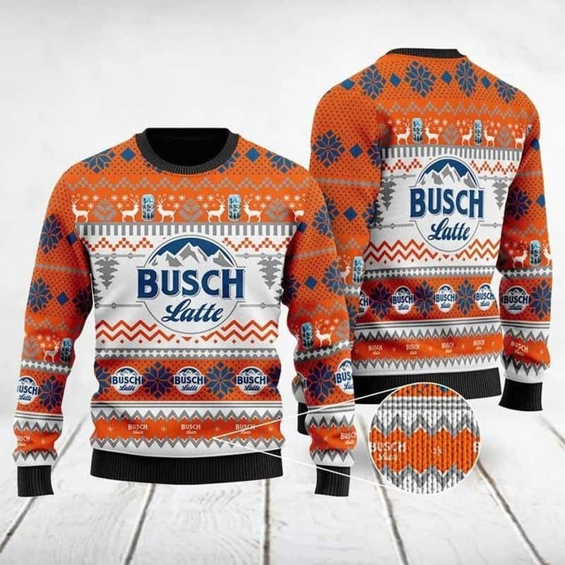 Busch Latte Ugly Christmas Sweater Beer Lovers Xmas Gift Busch Latte Ugly Christmas Sweater Beer Lovers Xmas Gift
