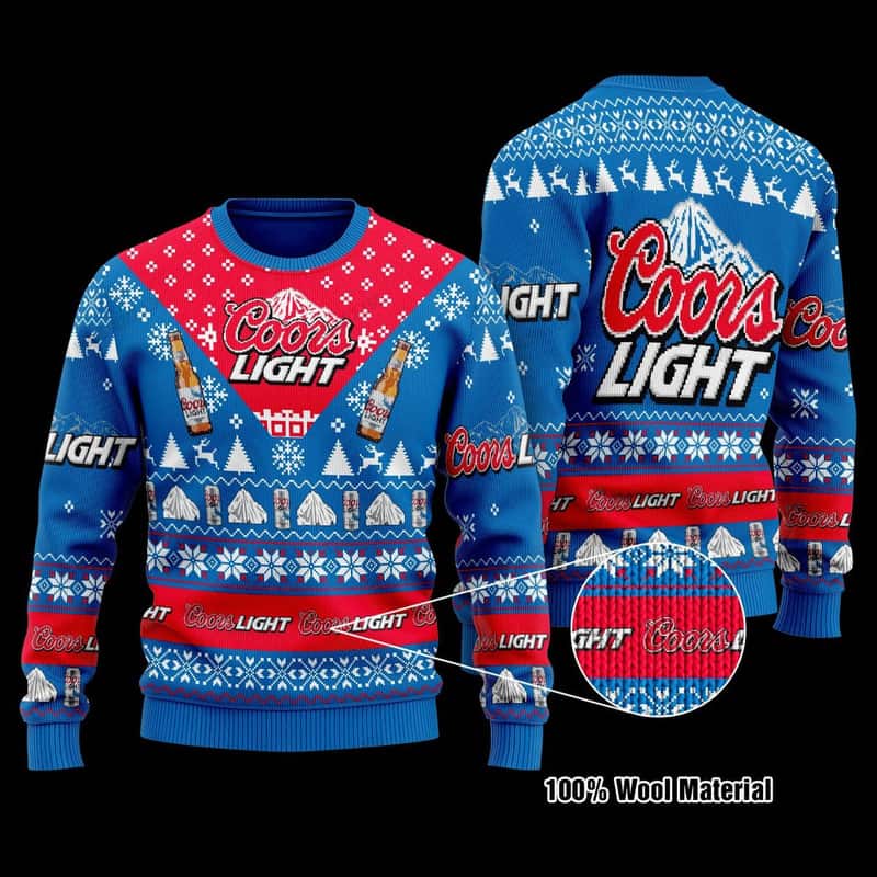 Coors Light Beer Blue Ugly Christmas Sweater Coors Light Beer Blue Ugly Christmas Sweater