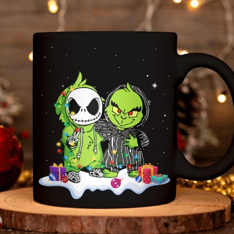 Cute Baby Jack Skellington And Grinch Mug Cute Baby Jack Skellington And Grinch Mug