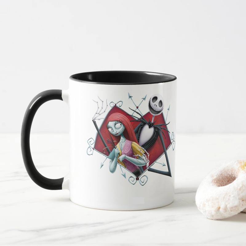 Jack Skellington And Sally In Heart Mug Jack Skellington And Sally In Heart Mug
