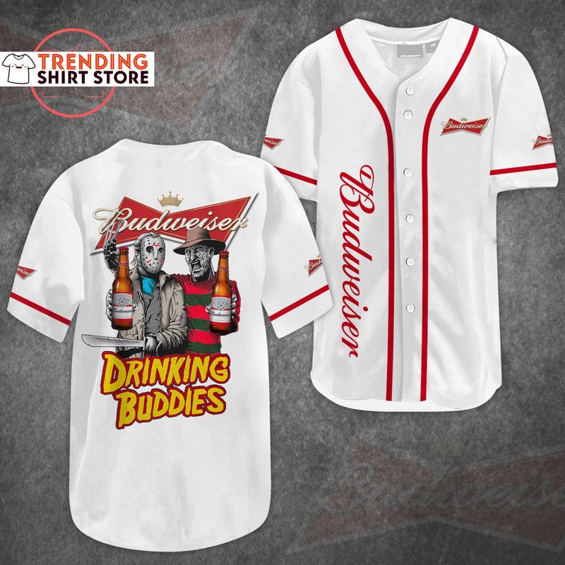 Budweiser Baseball Jersey Jason Freddy Drinking Buddies Budweiser Baseball Jersey Jason Freddy Drinking Buddies