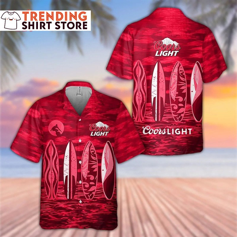 Coors Light Beer Hawaiian Shirt For Surfing Lovers Coors Light Beer Hawaiian Shirt For Surfing Lovers