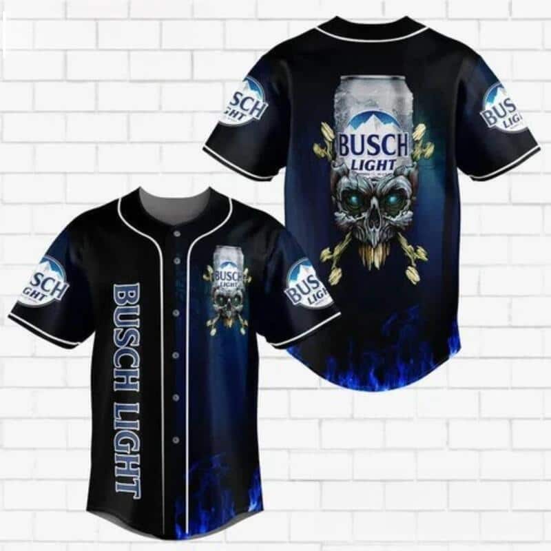 Busch Light Baseball Jersey Crazy Skull For Beer Lovers