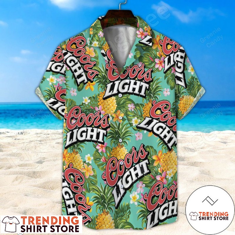 Coors Light Hawaiian Shirt Flora Pineapples Coors Light Hawaiian Shirt Flora Pineapples