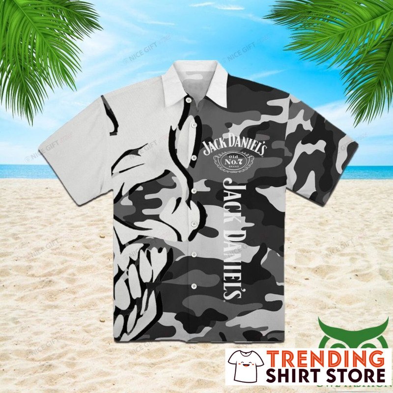Jack Daniels Hawaiian Shirt Classic Camouflage Jack Daniels Hawaiian Shirt Classic Camouflage