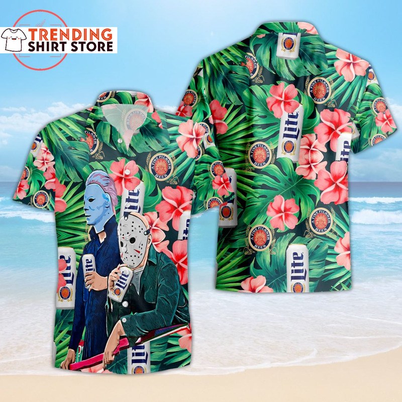 Miller Lite Hawaiian Shirt Michael Myers Jason Voorhees A Fine Pilsner Beer Miller Lite Hawaiian Shirt Michael Myers Jason Voorhees A Fine Pilsner Beer