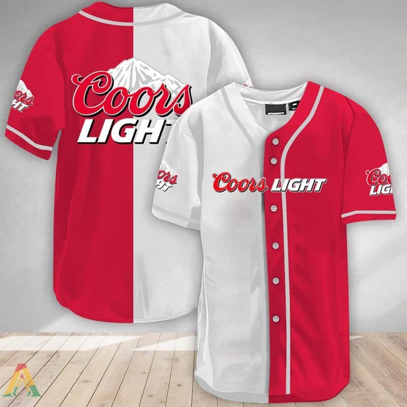 Coors Light Baseball Jersey Red And White Coors Light Baseball Jersey Red And White