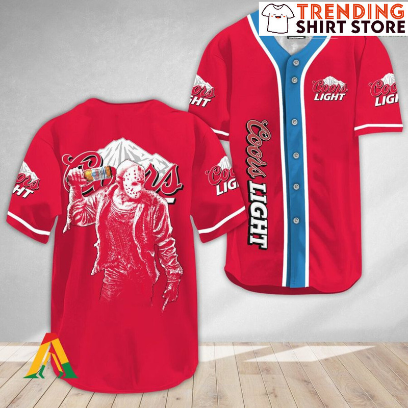 Coors Light Baseball Jersey Horror Jason Voorhees Coors Light Baseball Jersey Horror Jason Voorhees