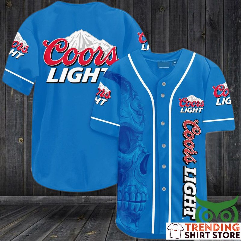 Coors Light Baseball Jersey Skull Shadow Gift For Beer Lovers Coors Light Baseball Jersey Skull Shadow Gift For Beer Lovers