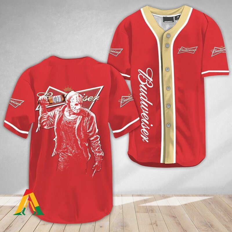 Budweiser Baseball Jersey Jason Voorhees Friday The 13th Budweiser Baseball Jersey Jason Voorhees Friday The 13th