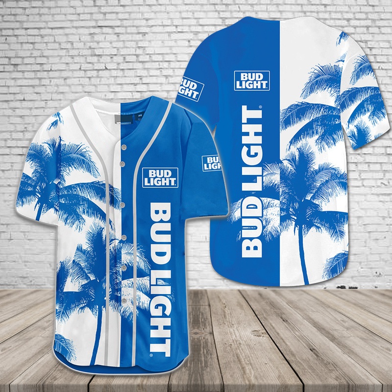 Bud Light Baseball Jersey Dual Colors Palm Trees Gift For Baseball Lovers Bud Light Baseball Jersey Dual Colors Palm Trees Gift For Baseball Lovers