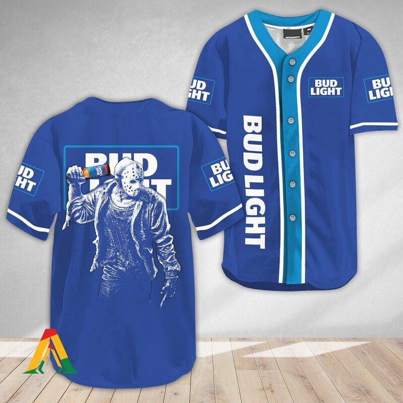 Bud Light Baseball Jersey Jason Voorhees Friday The 13th Bud Light Baseball Jersey Jason Voorhees Friday The 13th
