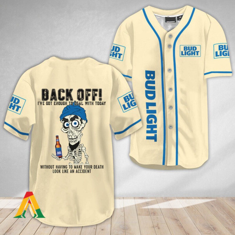 Bud Light Baseball Jersey Funny Achmed Back Off Bud Light Baseball Jersey Funny Achmed Back Off