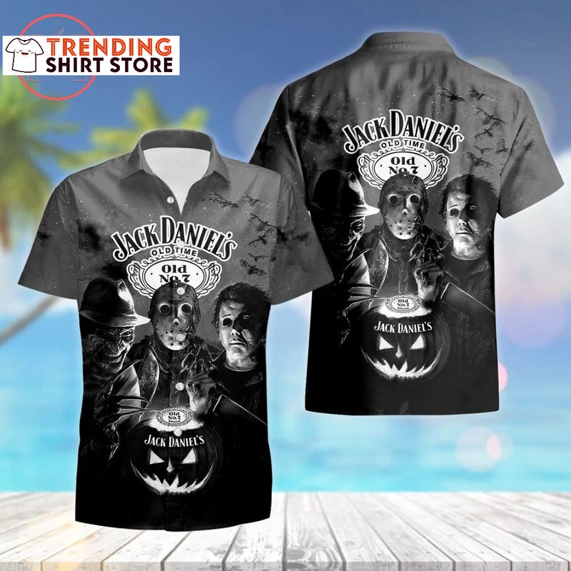Jack Daniels Hawaiian Shirt Michael Myers Jason Voorhees And Freddy Krueger Jack Daniels Hawaiian Shirt Michael Myers Jason Voorhees And Freddy Krueger
