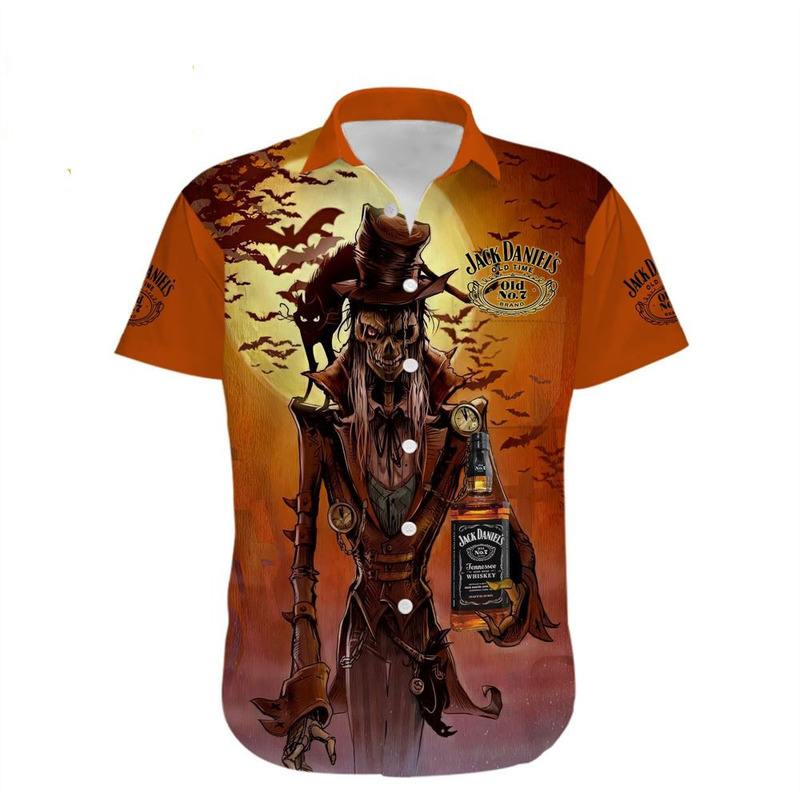 Spooky Skeleton Jack Daniels Tennessee Whiskey Hawaiian Shirt Spooky Skeleton Jack Daniels Tennessee Whiskey Hawaiian Shirt