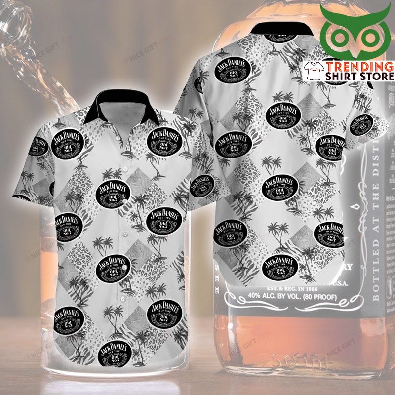 Jack Daniels Hawaiian Shirt Leopard Palm Trees Pattern Jack Daniels Hawaiian Shirt Leopard Palm Trees Pattern