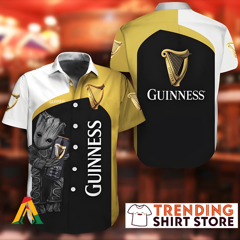 Baby Groot Hugs Guinness Hawaiian Shirt Baby Groot Hugs Guinness Hawaiian Shirt