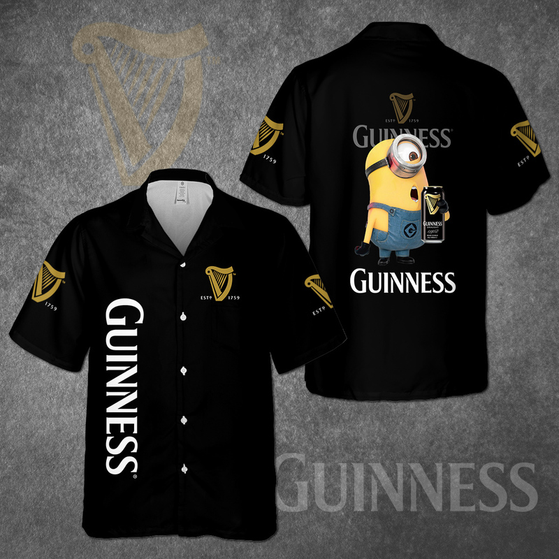 Funny Minion Loves Guinness Hawaiian Shirt Gift For Beer Drinkers Funny Minion Loves Guinness Hawaiian Shirt Gift For Beer Drinkers
