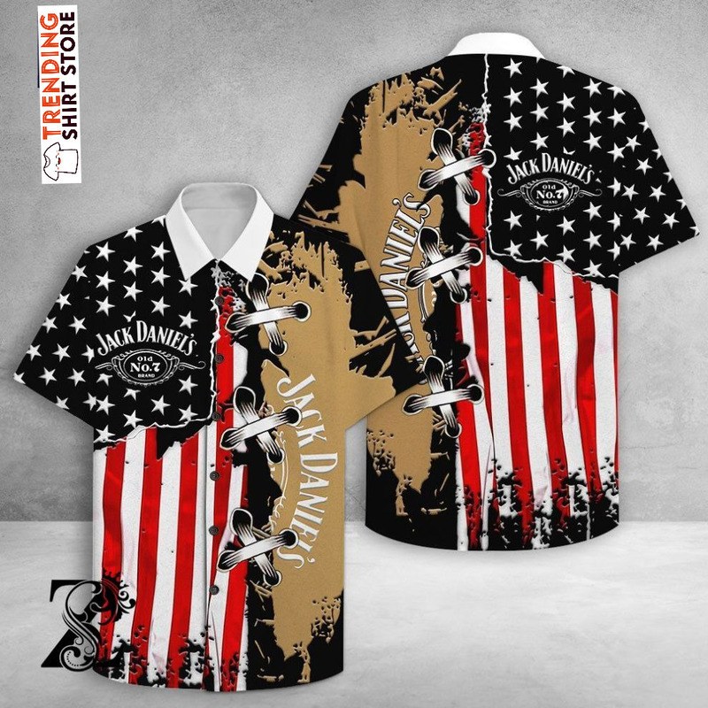 Jack Daniels Hawaiian Shirt American Flag Jack Daniels Hawaiian Shirt American Flag