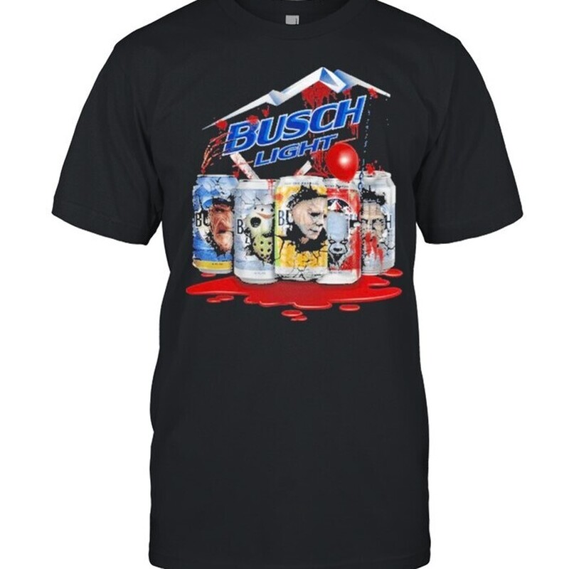 Busch Light T-Shirt Freddy Jason Michael Myers Leatherface Pennywise Busch Light T-Shirt Freddy Jason Michael Myers Leatherface Pennywise