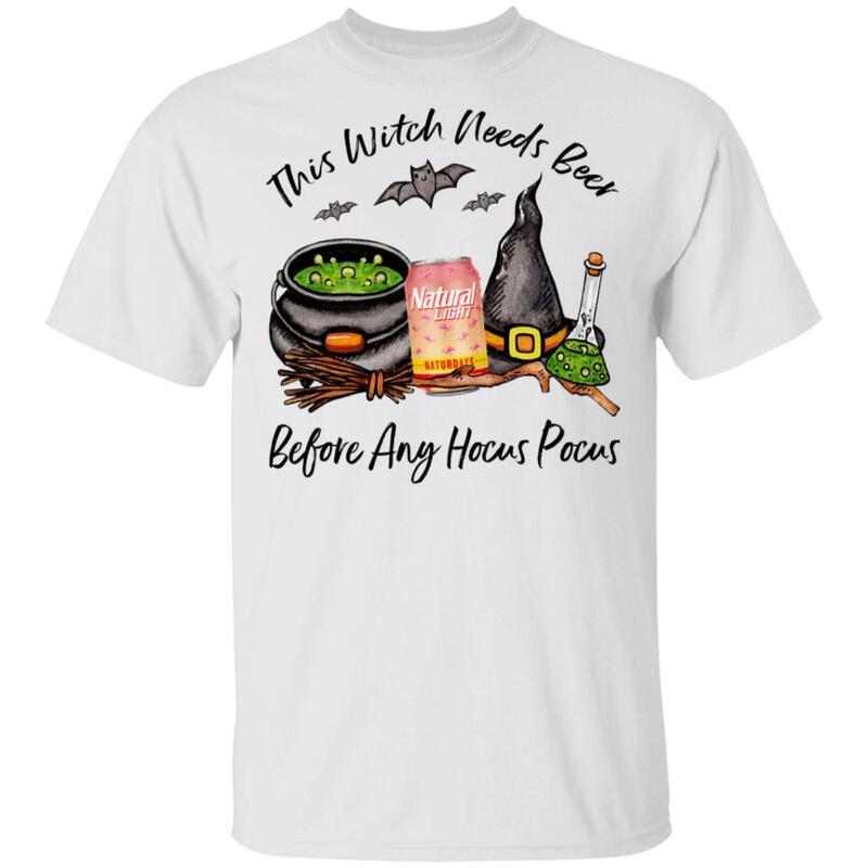 Natural Light T-Shirt This Witch Needs Beer Before Any Hocus Pocus Halloween Natural Light T-Shirt This Witch Needs Beer Before Any Hocus Pocus Halloween