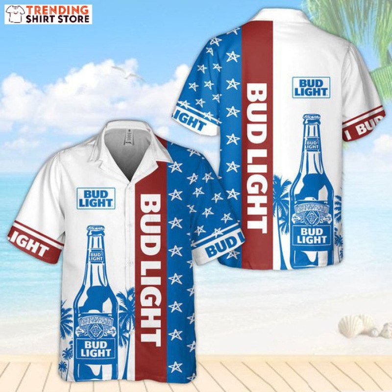 Bud Light Hawaiian Shirt Stars And Beer Can Gift For Beer Drinkers Bud Light Hawaiian Shirt Stars And Beer Can Gift For Beer Drinkers
