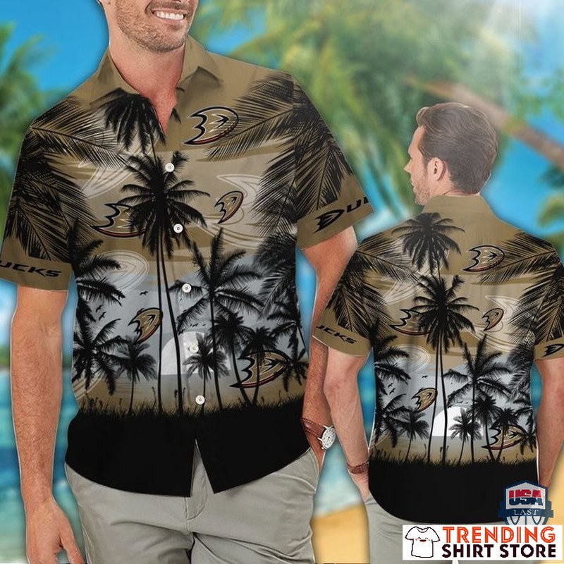 Anaheim Ducks Hawaiian Shirt Palm Tree Hockey Fan Gift Anaheim Ducks Hawaiian Shirt Palm Tree Hockey Fan Gift