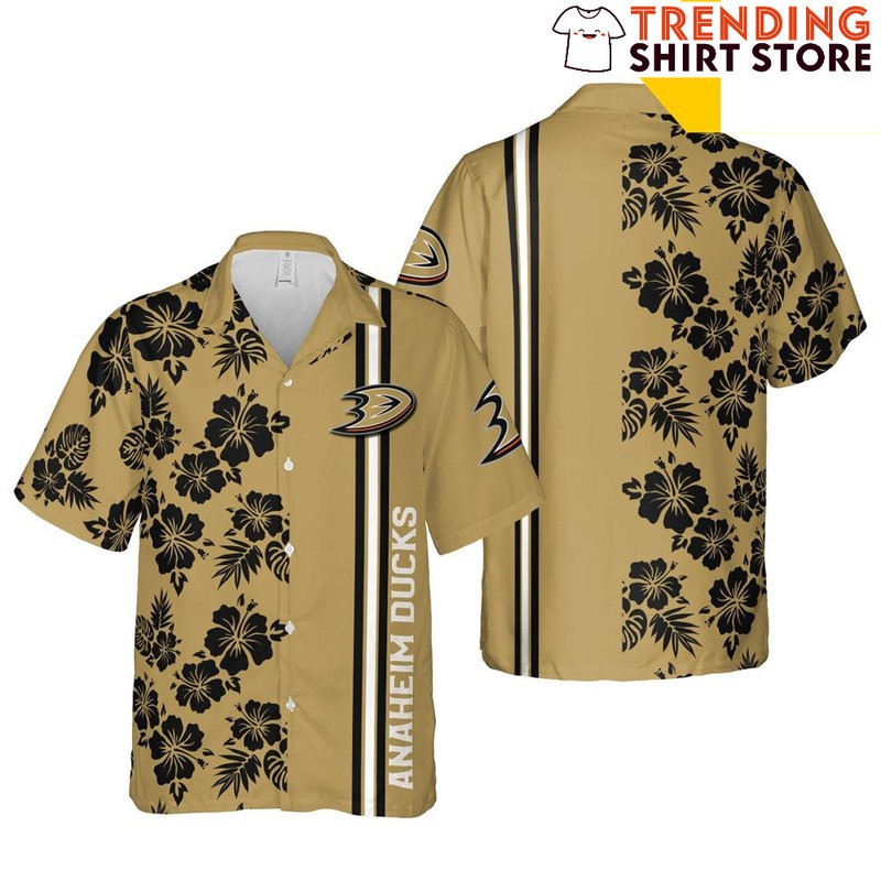 NHL Anaheim Ducks Hawaiian Shirt Tropical Floral For Hockey Lovers NHL Anaheim Ducks Hawaiian Shirt Tropical Floral For Hockey Lovers