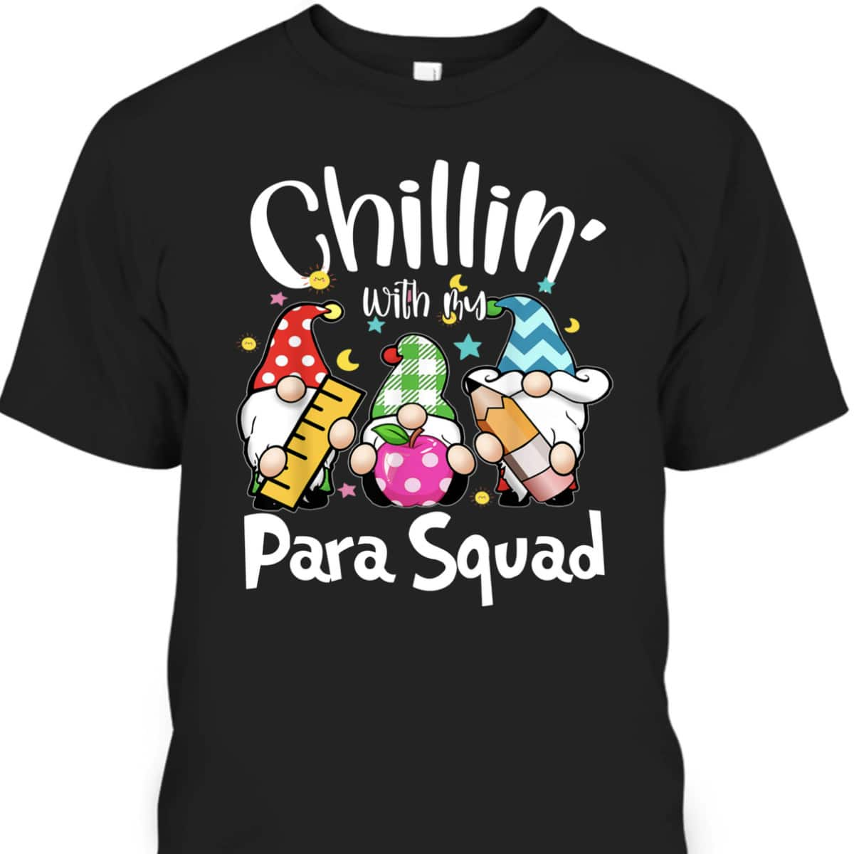 Paraprofessional Para Squad Chillin Gnomes Christmas Teacher T-Shirt