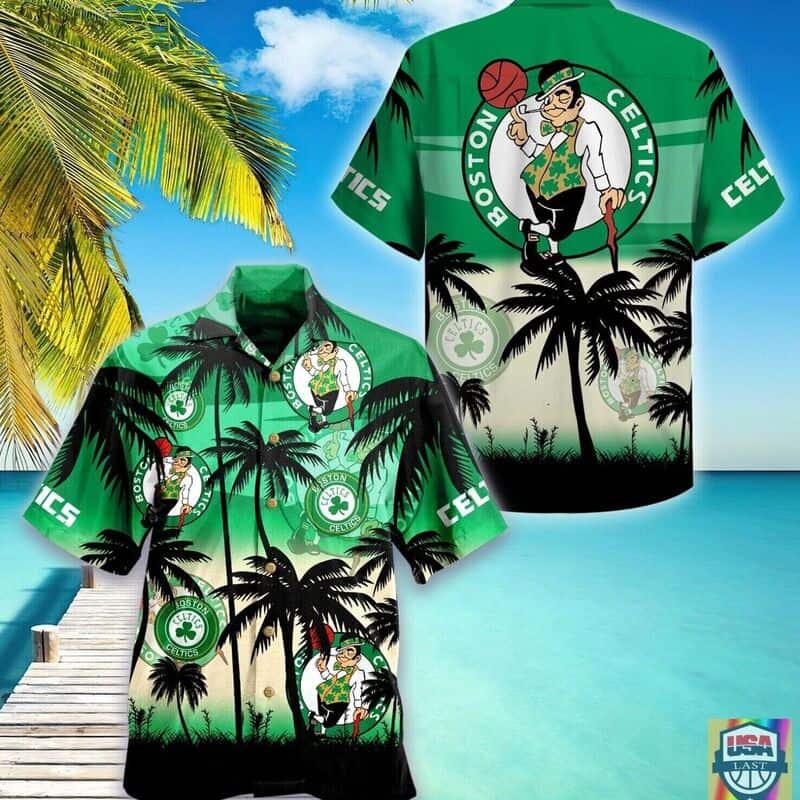 Boston Celtics Hawaiian Shirt Palm Tree Boston Celtics Hawaiian Shirt Palm Tree