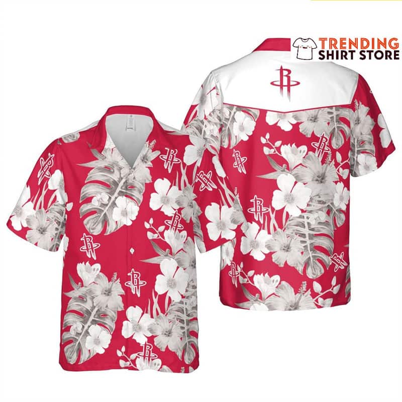 Houston Rockets Hawaiian Shirt Tropical Flora For Beach Lovers Houston Rockets Hawaiian Shirt Tropical Flora For Beach Lovers