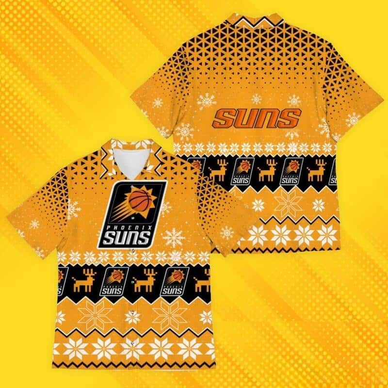 Phoenix Suns Hawaiian Shirt Snowflake Pattern For Basketball Lovers Phoenix Suns Hawaiian Shirt Snowflake Pattern For Basketball Lovers