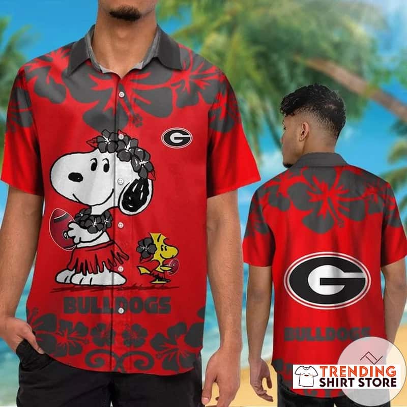 Snoopy Georgia Bulldogs UGA Hawaiian Shirt Snoopy Georgia Bulldogs UGA Hawaiian Shirt