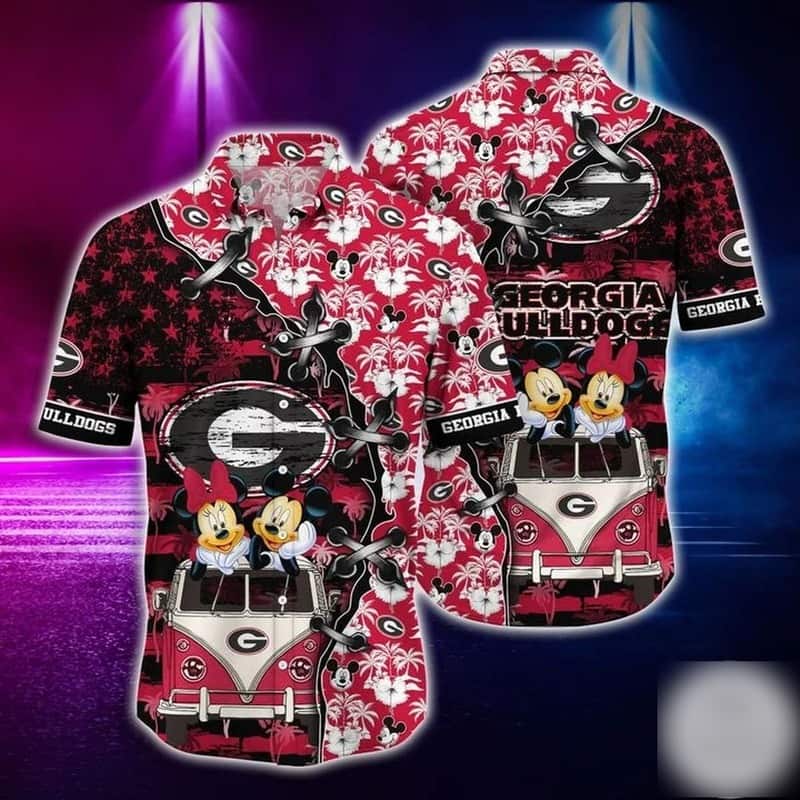Mickey Mouse Georgia Bulldogs UGA Hawaiian Shirt Mickey Mouse Georgia Bulldogs UGA Hawaiian Shirt