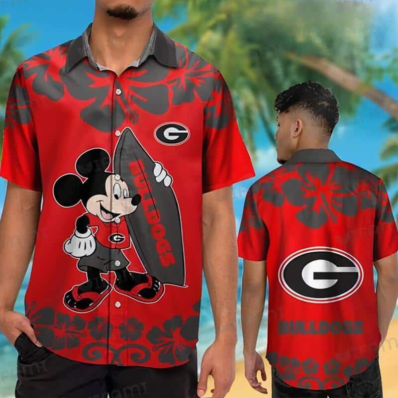 Funny Mickey Georgia Bulldogs UGA Hawaiian Shirt Football Gift Funny Mickey Georgia Bulldogs UGA Hawaiian Shirt Football Gift