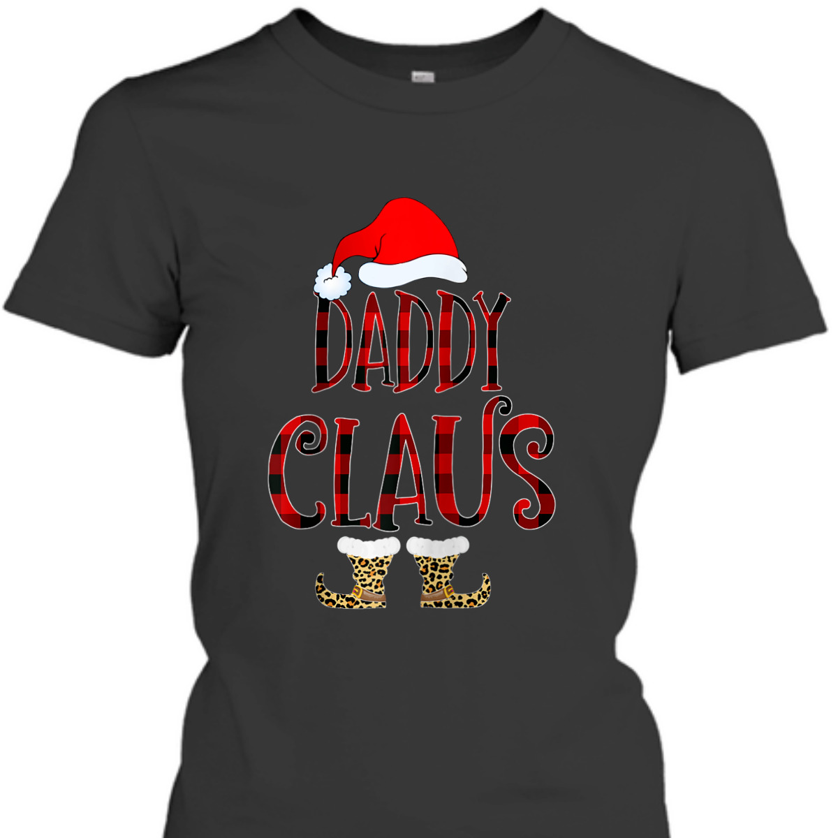 Daddy Claus Leopard Christmas Pajama Santa Gift For Father's Raglan Baseball Women's T-Shirt