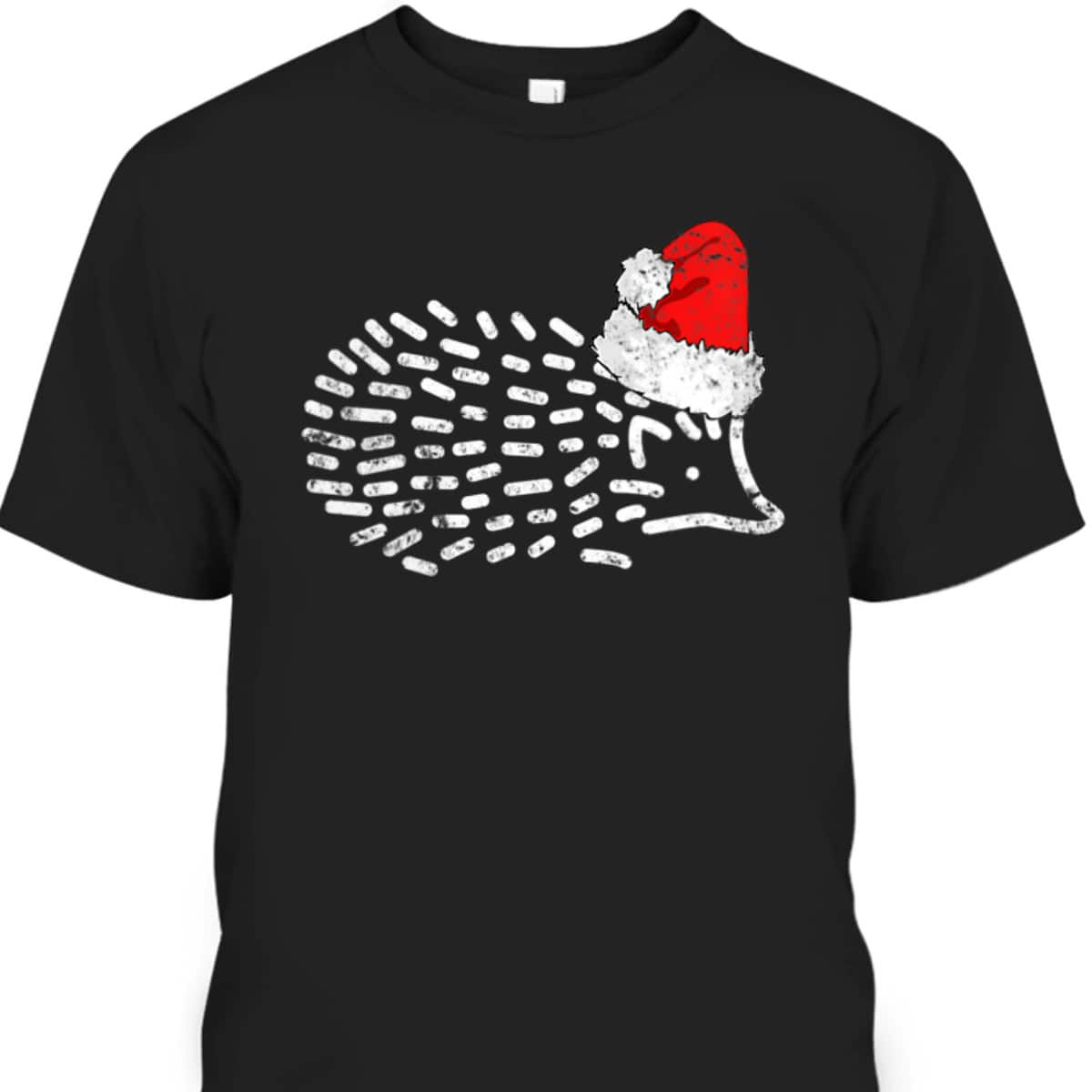 Womens Christmas Santa Hat Hedgehog Gift T-Shirt