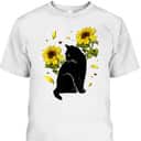Cat Sunflower Christmas Tree Sun Flower Cat Lover Gift T-Shirt Cat Sunflower Christmas Tree Sun Flower Cat Lover Gift T-Shirt