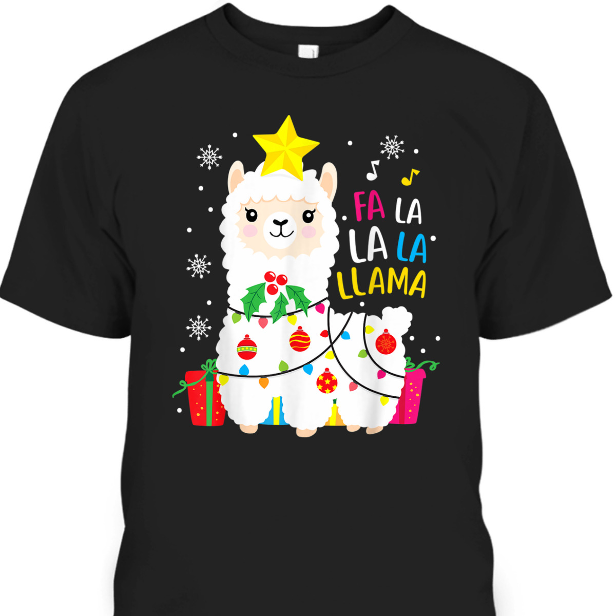 Cute Fa La La Llama Christmas Tree Ornament Decor Gift T-Shirt