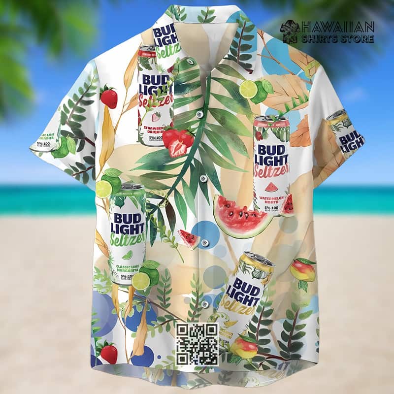 Bud Light Seltzer Hawaiian Shirt Strawberry Mango Watermelon Classic Lime