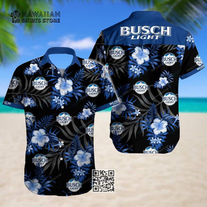 Busch Light Hawaiian Shirt Hibiscus Flowers Pattern Gift For Beer Lovers