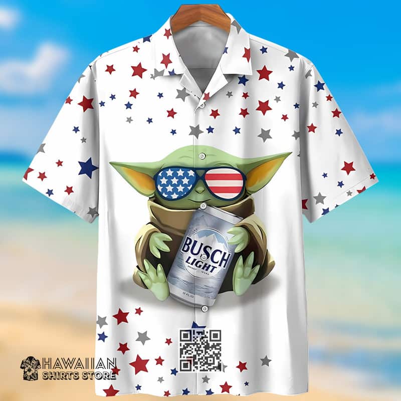 Star Wars Baby Yoda Loves Busch Light Beer Hawaiian Shirt Star Wars Baby Yoda Loves Busch Light Beer Hawaiian Shirt