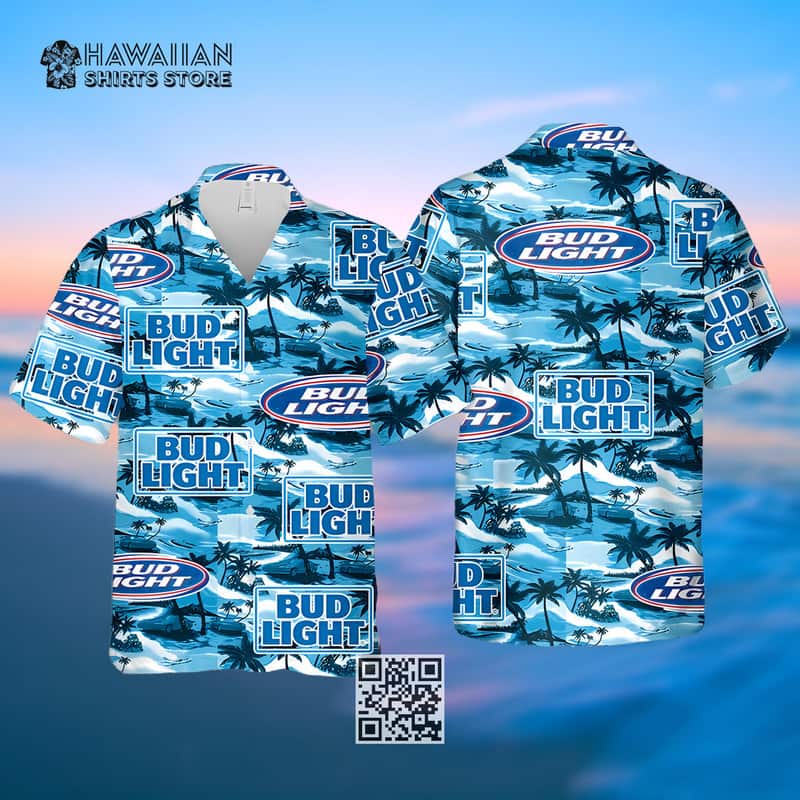 Bud Light Beer Hawaiian Shirt Island Pattern Gift For Beach Lovers Bud Light Beer Hawaiian Shirt Island Pattern Gift For Beach Lovers