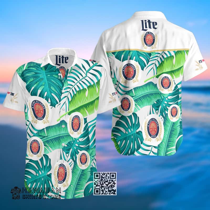 Miller Lite Beer Hawaiian Shirt Tropical Leaf Gift For Nature Lovers Miller Lite Beer Hawaiian Shirt Tropical Leaf Gift For Nature Lovers
