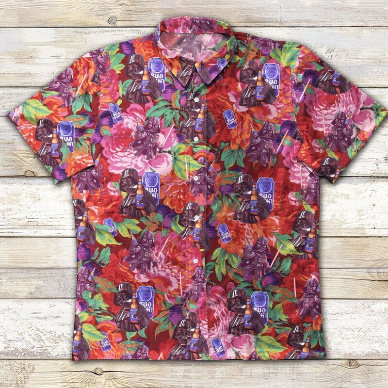Darth Vader Star Wars Drinking Bud Light Beer Hawaiian Shirt Darth Vader Star Wars Drinking Bud Light Beer Hawaiian Shirt