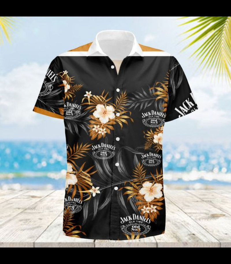 Jack Daniels Hawaiian Shirt Tropical Flora All Over Print Jack Daniels Hawaiian Shirt Tropical Flora All Over Print